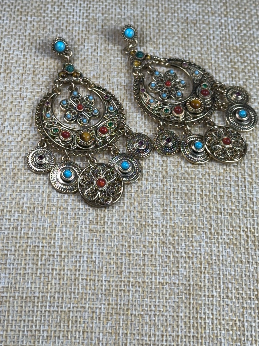 RJ Graziano Gold-Tone Boho Chandelier Statement Earrings Multicolor